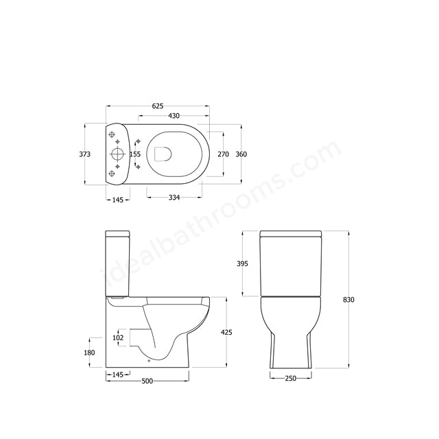 Essential Lily Close Coupled Toilet (Closed Back) - Unbeatable Bathrooms