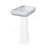 Essential Iris Pedestal Basin Only, 550mm Wide, 2 Tap Holes - White - Unbeatable Bathrooms