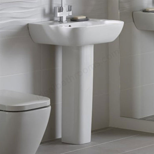 Essential Fuchsia 550mm Basin and Pedestal - Unbeatable Bathrooms