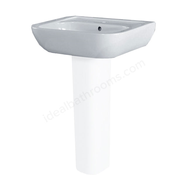 Essential Fuchsia 550mm Basin and Pedestal - Unbeatable Bathrooms