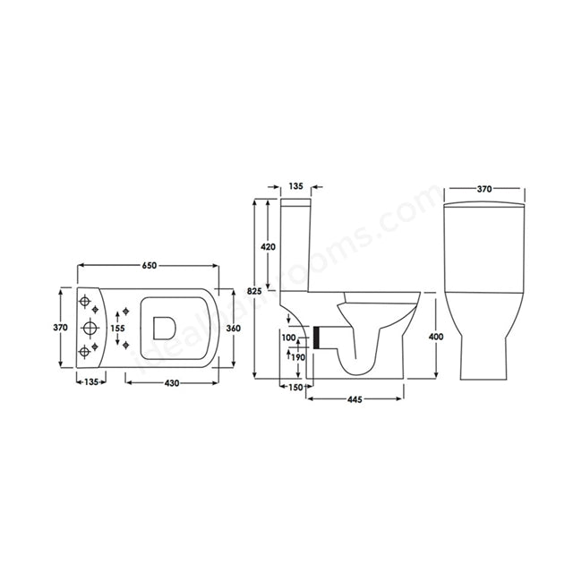 Essential Jasmine Close Coupled Toilet - Unbeatable Bathrooms