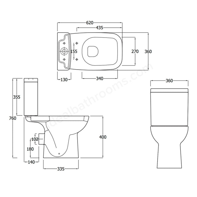Essential Violet Close Coupled Toilet - Unbeatable Bathrooms