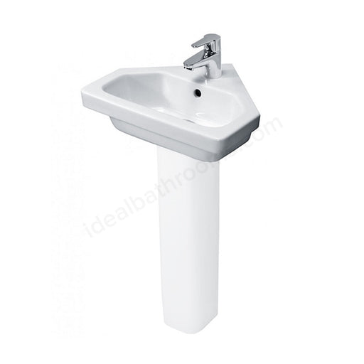 Essential IVY 45cm Corner Basin 1 Tap Hole - Unbeatable Bathrooms