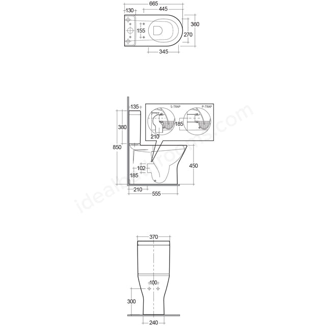 Essential Comfort Height Close Coupled Toilet (Closed Back) - Unbeatable Bathrooms