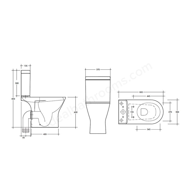 Essential Comfort Height Open-Back Close Coupled Toilet - Unbeatable Bathrooms