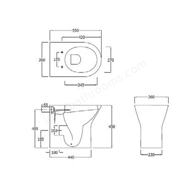 Essential Comfort Height Back-To-Wall Toilet (Soft Close Seat) - Unbeatable Bathrooms
