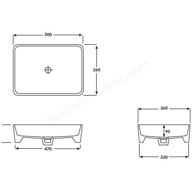 Essential Rectangular Countertop Basin - Unbeatable Bathrooms