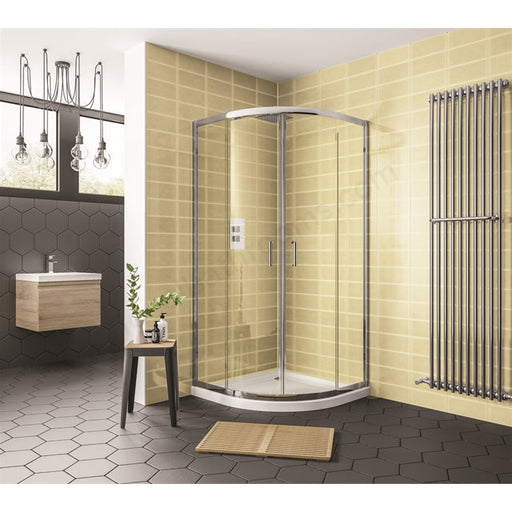Essential Spring8 Offset Quadrant Shower Enclosure with 2 Sliding Doors - Unbeatable Bathrooms