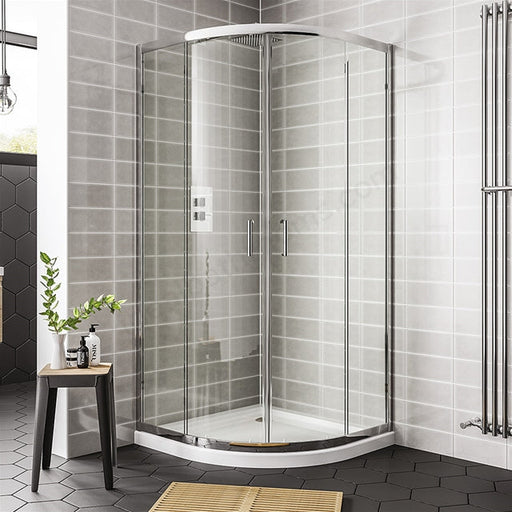 Essential Spring Offset Quadrant Shower Enclosure with 2 Sliding Doors - Unbeatable Bathrooms