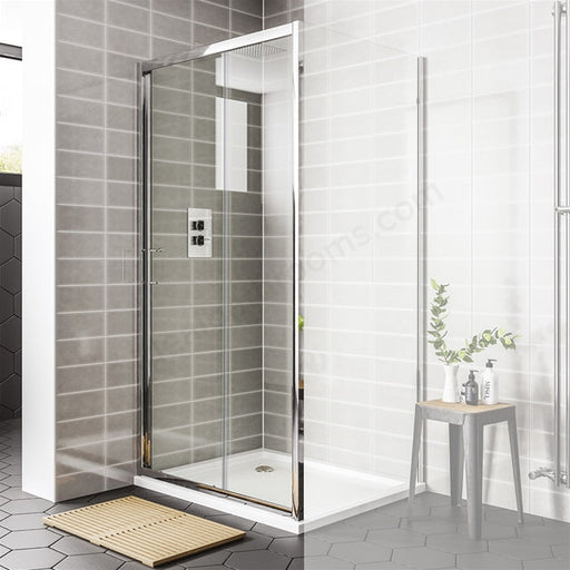Essential Spring Shower Enclosure Double Sliding Doors Only - 1900mm High - Unbeatable Bathrooms