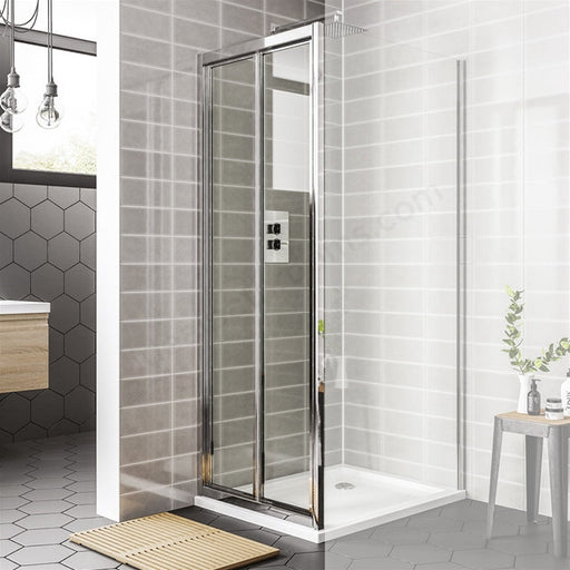 Essential Spring Square Shower Enclosure with Bi-Fold Door - Unbeatable Bathrooms