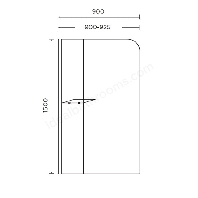 Essential Spring Half Radius With Fixed Panel - Unbeatable Bathrooms