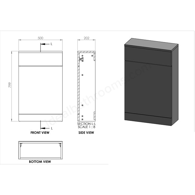 Essential Dakota 500mm WC Unit - Unbeatable Bathrooms