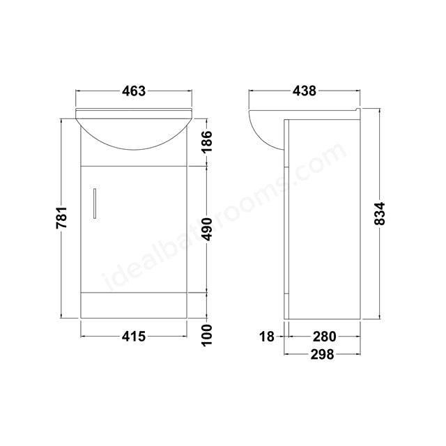 Essential Alaska Deluxe Basin Vanity Unit - Unbeatable Bathrooms