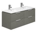 Essential Dakota 1200mm Wall Hung 4 Drawer Unit & Double Basin - Unbeatable Bathrooms