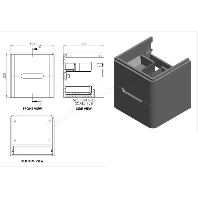 Essential Colorado Wall Hung 2 Drawer Unit & Basin - Unbeatable Bathrooms