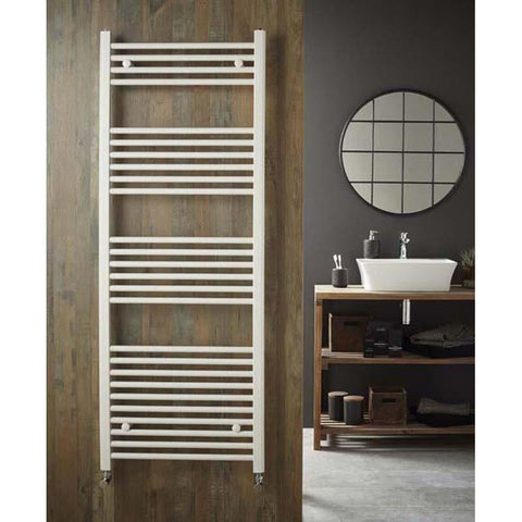 Redroom Elan Straight White Towel Radiator - Unbeatable Bathrooms