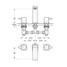 Flova Essence 3-Hole Deck Mounted Basin Mixer with Slotted Clicker Waste Set - Unbeatable Bathrooms
