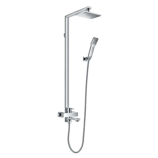 Flova Essence Manual Exposed Shower Column with Hand Shower Set, Over Head Shower and Diverter Bath Spout - Unbeatable Bathrooms