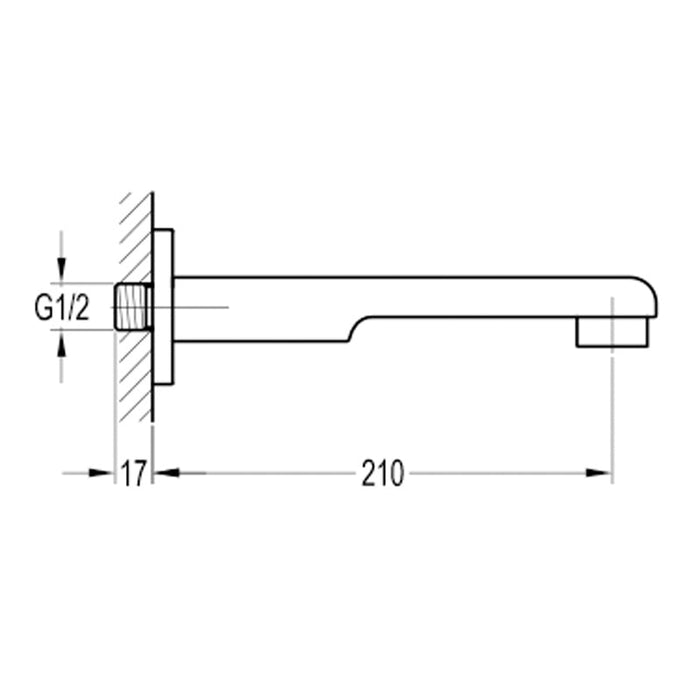Flova Essence Wall Mounted Bath Spout - Unbeatable Bathrooms
