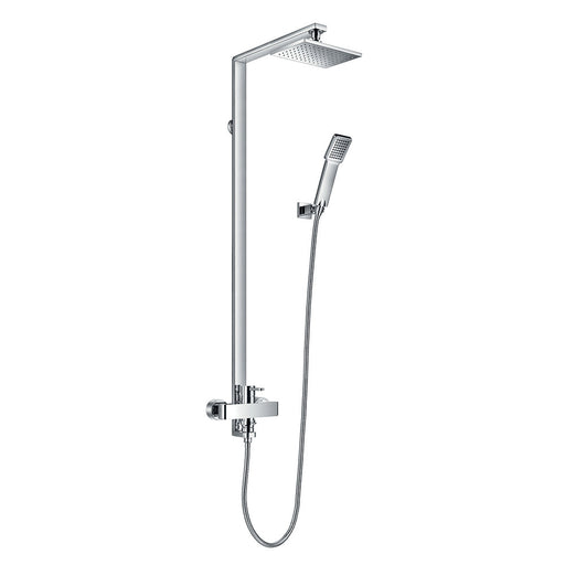 Flova Essence Manual Exposed Shower Column with Hand Shower Set, Over Head Shower - Unbeatable Bathrooms