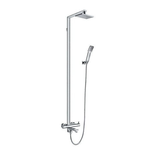 Flova Essence Thermostatic Exposed Shower Column with Hand Shower Set, Over Head Shower and Diverter Bath Spout - Unbeatable Bathrooms