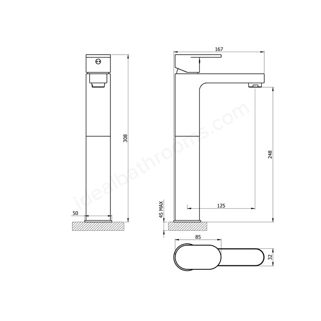 Essential Osmore Tall Mono Basin Mixer with Click Waste 1 Tap Hole Chrome - Unbeatable Bathrooms