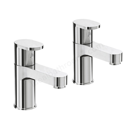 Essential Osmore Basin Pillar Tap Pair 2 Tap Holes Chrome - Unbeatable Bathrooms