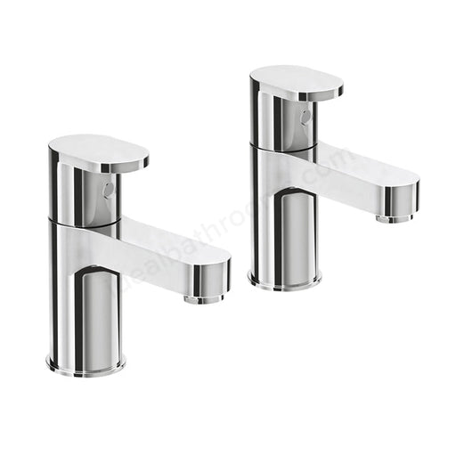 Essential Osmore Basin Pillar Tap Pair 2 Tap Holes Chrome - Unbeatable Bathrooms