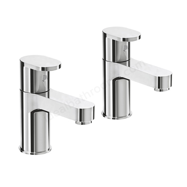 Essential Osmore Basin Pillar Tap Pair 2 Tap Holes Chrome - Unbeatable Bathrooms