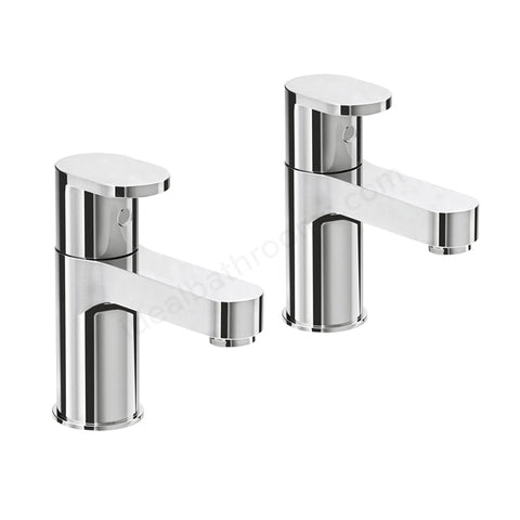 Essential Osmore Basin Pillar Tap Pair 2 Tap Holes Chrome - Unbeatable Bathrooms