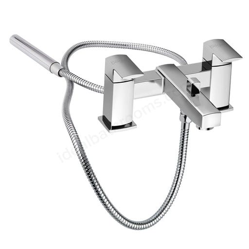 Essential Paron Bath Shower Mixer Including Shower Kit 2 Tap Holes Chrome - Unbeatable Bathrooms