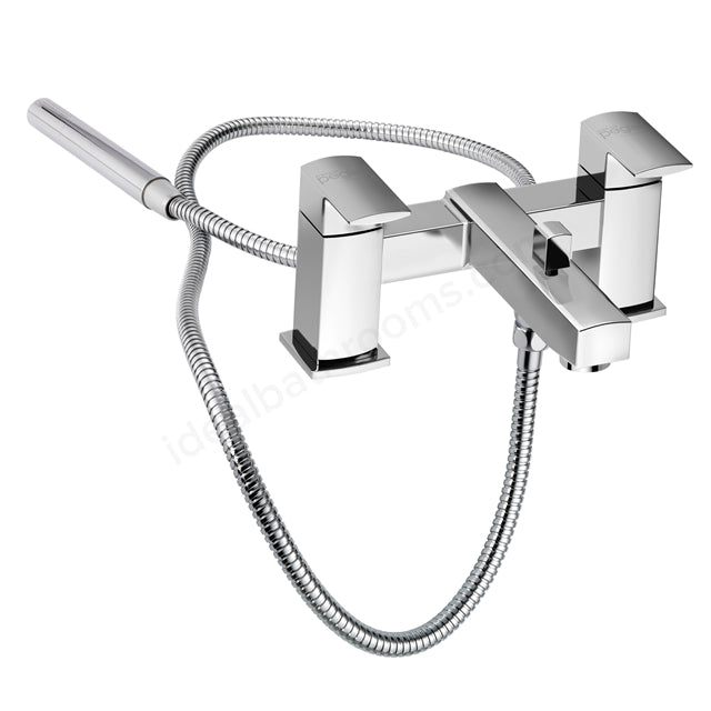 Essential Paron Bath Shower Mixer Including Shower Kit 2 Tap Holes Chrome - Unbeatable Bathrooms