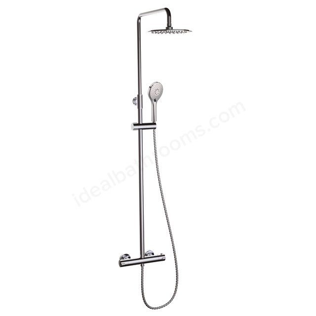 Essential Clever Urban Round External Thermostatic Shower Chrome - Unbeatable Bathrooms