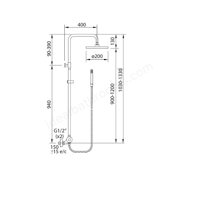 Essential Clever Urban Round External Thermostatic Shower Chrome - Unbeatable Bathrooms