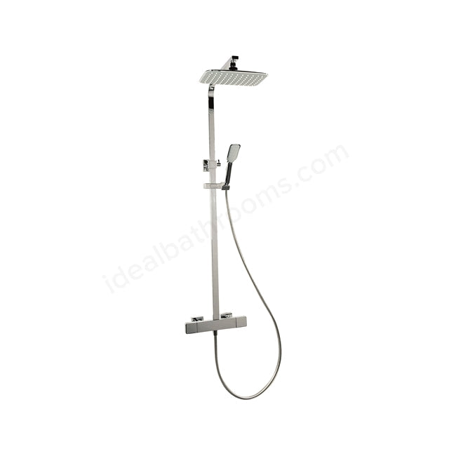 Essential Nine Xtreme Square External Thermostatic Shower - Chrome - Unbeatable Bathrooms