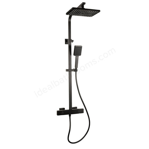 Essential Nine Xtreme Square External Thermostatic Shower - Matt Black - Unbeatable Bathrooms