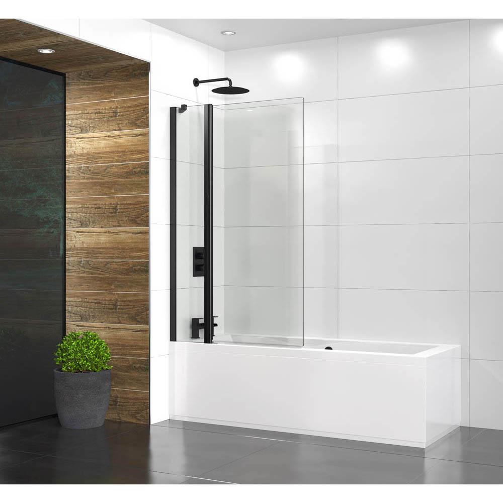 Sommer Evolve 1500 x 897mm Black Extended Luxury Bath Screen with Fixe