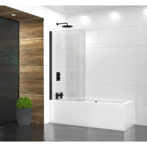 Sommer Evolve 1500 x 897mm Black Luxury Bath Screen - Unbeatable Bathrooms