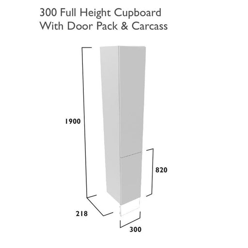 Tavistock Calm 30cm Slim Depth Full Height Cupboard with Door Pack & Carcass - Unbeatable Bathrooms