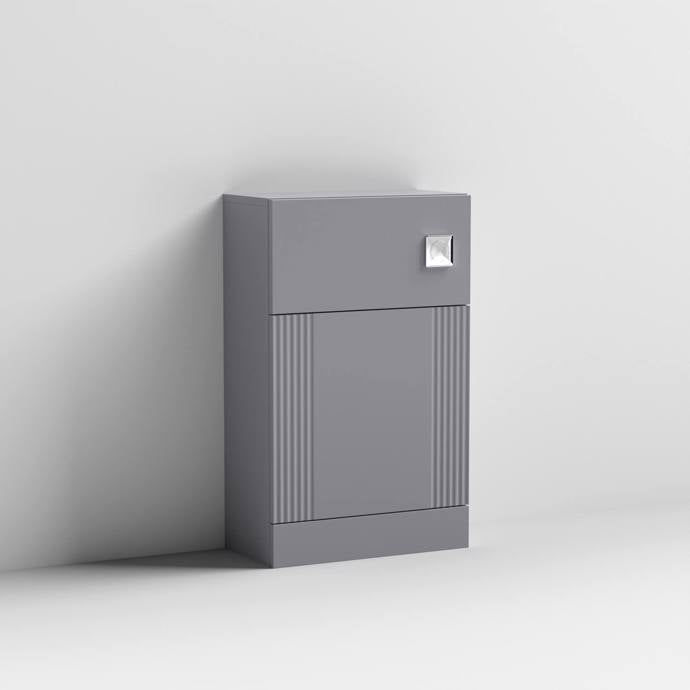 Nuie Deco 500mm Fluted WC Unit - Satin Grey - Unbeatable Bathrooms