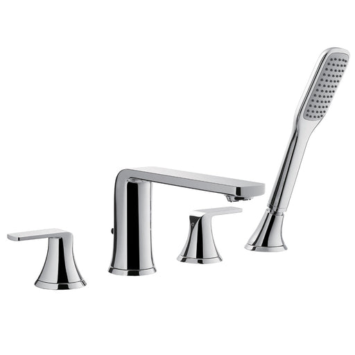 Flova Fusion 4-Hole Deck Mounted Bath and Shower Mixer with Shower Set - Unbeatable Bathrooms