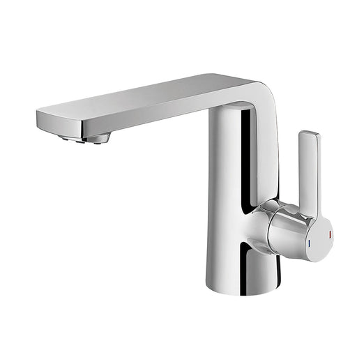 Flova Fusion Mono 142mm Basin Mixer with Slotted Clicker Waste Set - Unbeatable Bathrooms