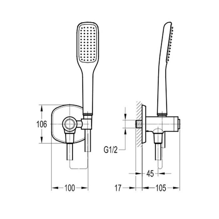 Flova Fusion Goclick&reg; On/Off Controlled Shower Set - Unbeatable Bathrooms
