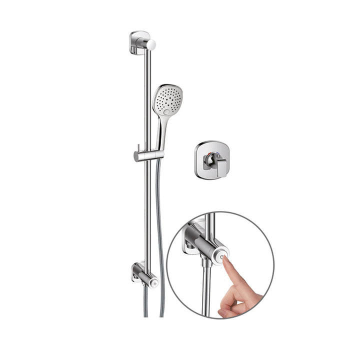 Flova Fusion Thermostatic Mixer with Goclick&reg; On/Off Control Slide Rail Kit - Unbeatable Bathrooms