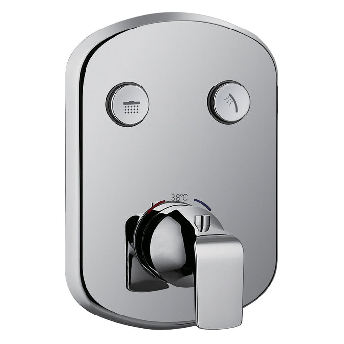 Flova Fusion Goclick Concealed Thermostatic 2 Outlet Shower Mixer with Flow Control - Unbeatable Bathrooms