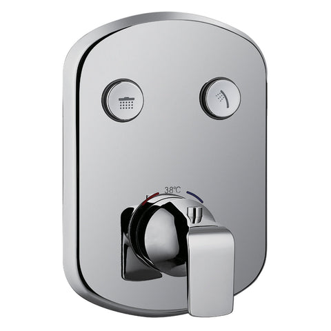 Flova Fusion Goclick Concealed Thermostatic 2 Outlet Shower Mixer with Flow Control - Unbeatable Bathrooms