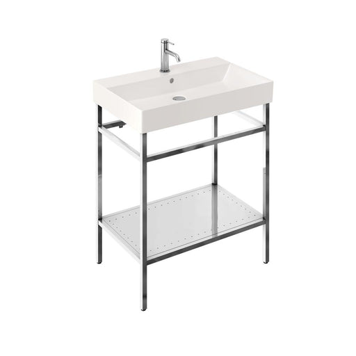 Britton Shoreditch 700mm Frame Furniture Stand & Basin - Polished Stainless Steel - Unbeatable Bathrooms