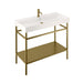 Britton Shoreditch 1000mm Frame Furniture Stand & Basin - Brushed Brass - Unbeatable Bathrooms