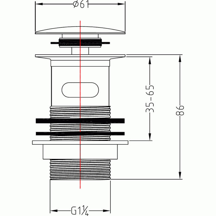 Flova Slotted Haircatch Basin Clicker Waste - Unbeatable Bathrooms